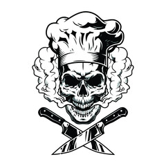 chef skull wo art design vector illustration for use in design and print poster canvas