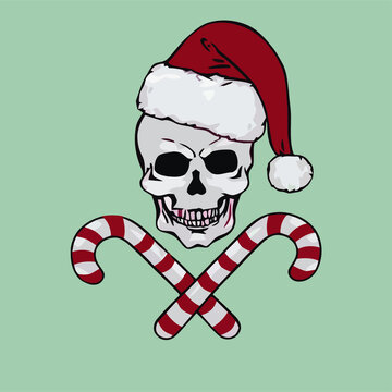 christmas skull candy funny t   poster design vector illustration for use in design and print poster canvas