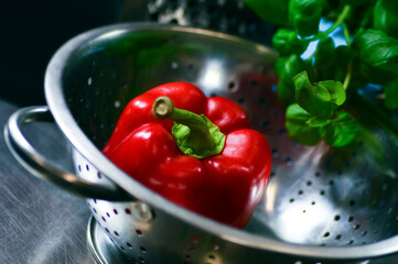 red peppers in a bowl
