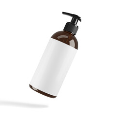 Blank white  label 3D Rendering fly Cosmetic  Soap Dispenser Pump Mockup 