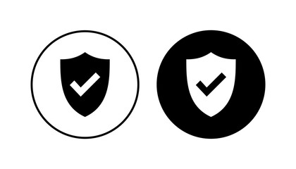 Shield check mark  icon set. Protection approve sign. Safe icon vector