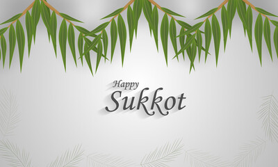 Happy Sukkot. Decorations for the Jewish holiday of tabernacles with etrog, lulav, arava, hadas. Vector illustration