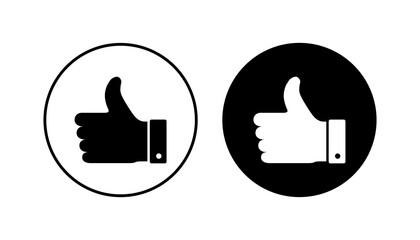 Thumbs up icon set. Hand like. Like icon vector.