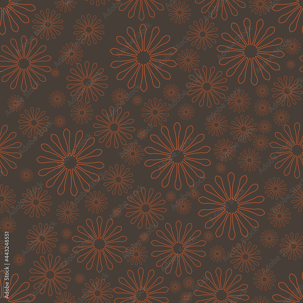 Poster Retro color fantasy print vector seamless repeat pattern print background
