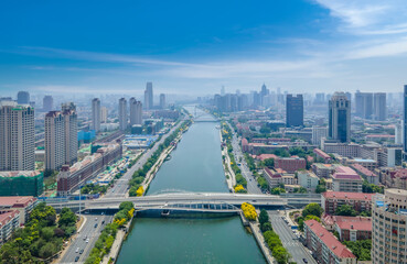 Fototapeta na wymiar Aerial photography of Tianjin urban architectural landscape