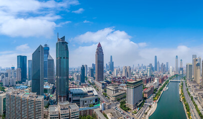 Fototapeta premium Aerial photography of Tianjin urban architectural landscape