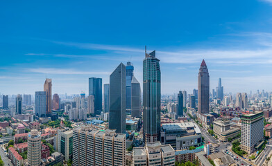 Fototapeta premium Aerial photography of Tianjin urban architectural landscape