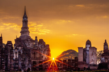Pagoda Buddha statue at Sukhothai historical park
