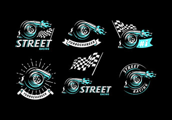 turbo logo design set