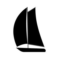 Sailing yacht for travel and recreation on a white background.