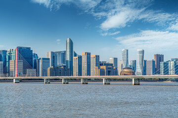 Obraz premium Modern architectural landscape of Hangzhou Qianjiang New Town CBD