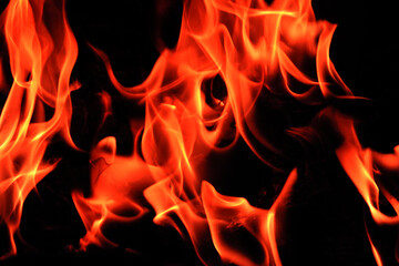 flames on a black background.