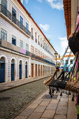 Prédios revestidos com azulejo  colonial - Centro Histórico de  São Luis, MA - obrazy, fototapety, plakaty