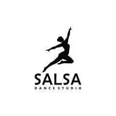 Fototapeta na wymiar Vintage of Dance Studio Salsa Logo Design