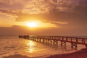 Fototapeta na wymiar Sunset at pier landscape
