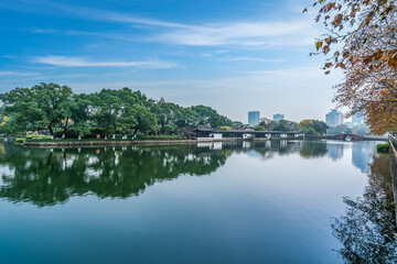 Obraz premium Classical Architecture Garden in Ningbo Yuehu Park
