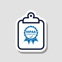 HIPAA Compliant icon isolated on gray background