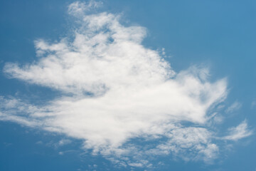 blue sky with white cloud in the shape of an angel