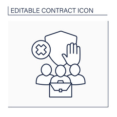 Limited liability line icon. Financial liability limited to fixed sum. Legal protection. Contract concept. Isolated vector illustration. Editable stroke