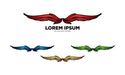 Wings set illustration vector logo