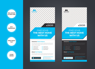 Real Estate dl Rack Card template design