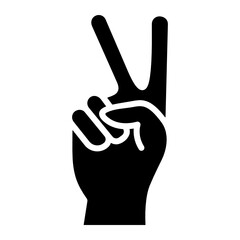 Fingers Black Icon Design. Hand Gesture Logo Symbol Vector