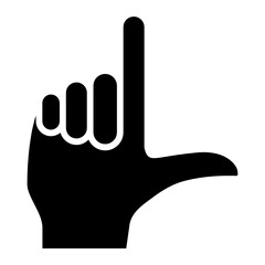 Fingers Black Icon Design. Hand Gesture Logo Symbol Vector