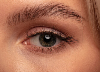 Fototapeta na wymiar Close-up human eye, macro photography of pupils