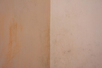 little black mold on the orange wall