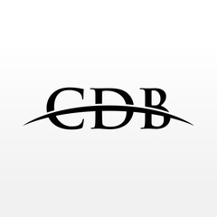 CDB initial overlapping movement swoosh horizon, logo design inspiration company business