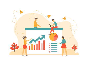 Teamwork. Business concept. Team metaphor. people connecting puzzle elements. Vector illustration flat design style. Symbol of teamwork, cooperation, partnership vector.