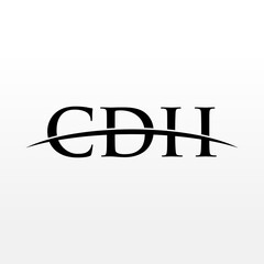 CDH initial overlapping movement swoosh horizon, logo design inspiration company business