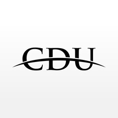 CDU initial overlapping movement swoosh horizon, logo design inspiration company business