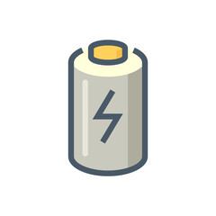 Cell of rechargeable battery vector icon. That lithium-ion component for production in pack, module of battery for charge, recharge, storage and power to motor of electric, hybrid vehicle. 48x48 pixel