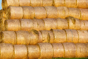 straw stacks stacked