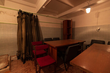 room in an abandoned bomb shelter