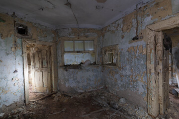 Fototapeta na wymiar room in an abandoned bomb shelter