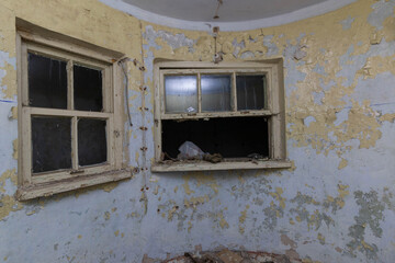 room in an abandoned bomb shelter