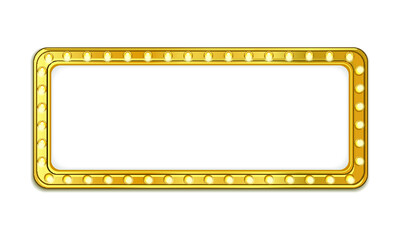 Golden casino banner  isolated on a white background. 3d illustration