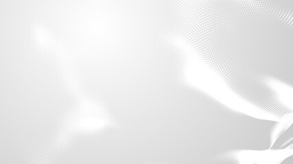 Dot white gray wave light technology texture background. Abstract big data digital concept. 3d rendering.