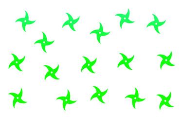 Green shuriken pattern silhouette