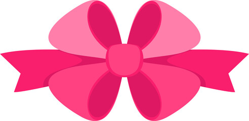 Decorative festive red bow. Icon for greeting cards.