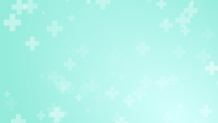 Abstract medical green blue cross pattern background.