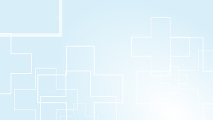 Abstract medical white blue cross pattern background.