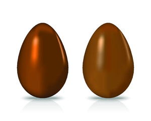 Chocolate Easter eggs isolated on a white background