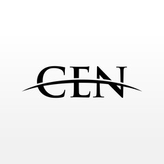 CEN initial overlapping movement swoosh horizon, logo design inspiration company business