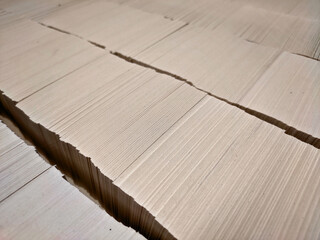 Printed business cards. Many single-sided business cards on solid cardboard ..