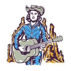 Country singer illustration