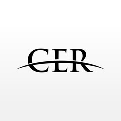 CER initial overlapping movement swoosh horizon, logo design inspiration company business