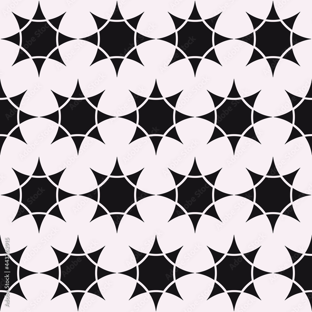Poster black stars pattern. vector seamless stars pattern. repeated eight star ornament.